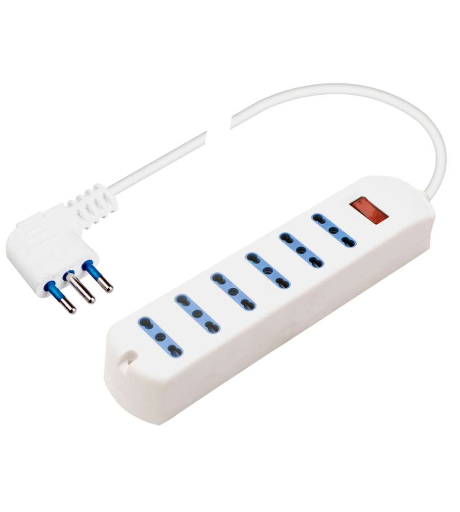 Multipresa EVO Sestupla 10/16A + Interruttore Sicurezza Polypool Multipresa EVO Sestupla 10/16A + Interruttore Sicurezza Polypool